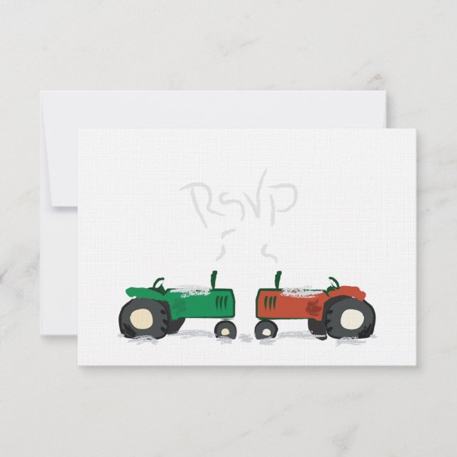 Winter Farm Wedding RSVP Card (Front)