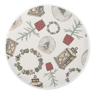 Winter Farmhouse   Ceramic Knob