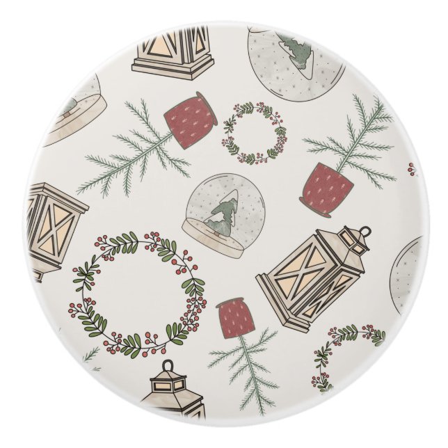 Winter Farmhouse   Ceramic Knob (Front)