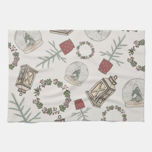 Winter Farmhouse Tea Towel