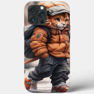Winter fashion cat iPhone 13 pro max case
