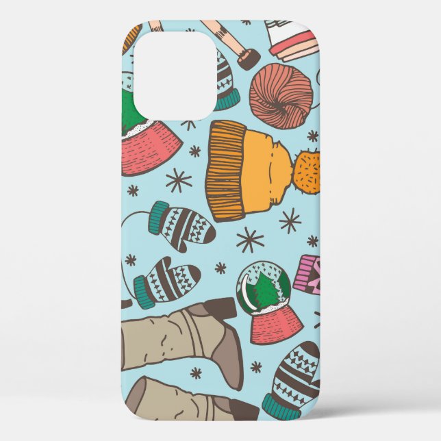 Winter Fashion Doodle Sketch Pattern Case-Mate iPhone Case (Back)