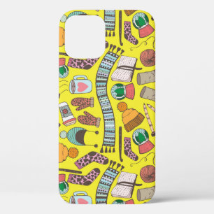 Winter Fashion: Doodle Sketch Pattern. iPhone 12 Case