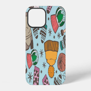 Winter Fashion Doodle Sketch Pattern iPhone 12 Case