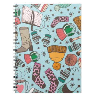 Winter Fashion Doodle Sketch Pattern Notebook