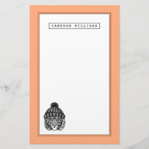 Winter Fashion Ready Tiger   Add Your Name Stationery