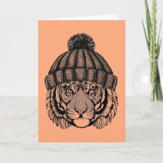 Winter Fashion Ready Tiger Card (Front)