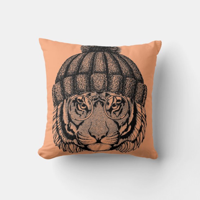 Winter Fashion Ready Tiger Cushion (Front)