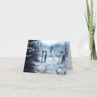winter fence card
