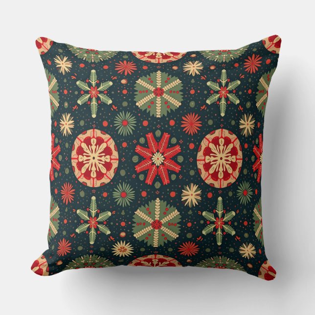 Winter Festive Bloom Cushion (Front)