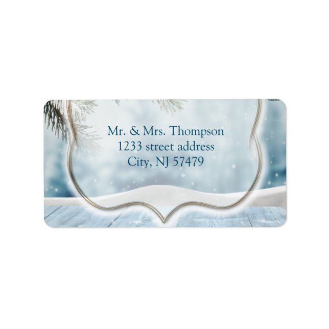 Winter Festive Holiday Label (Front)