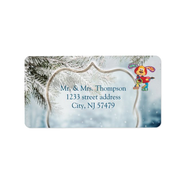 Winter Festive Holiday Label (Front)