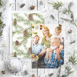 Winter Fir Cone Merry Christmas Script Photo Holid Holiday Card<br><div class="desc">Looking for a beautiful and unique holiday card to send to your friends and family this year? Look no further than our Winter Fir Cone Merry Christmas Script Photo Holiday Card! This simple and elegant card features your favourite full bleed mid to dark-toned photo, overlaid with 'Merry Christmas' in a...</div>