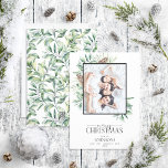 Winter Fir Cone Succulent Merry Christmas Photo Ho Holiday Card<br><div class="desc">Introducing our Winter Fir Cone Succulent Merry Christmas Photo Holiday Card! This beautiful card features your favourite family photo, with Merry Christmas in a popular hand lettered calligraphy and serif font duo. It's embellished with hand painted watercolor winter fir cones and succulent greenery. The card can be personalised with your...</div>