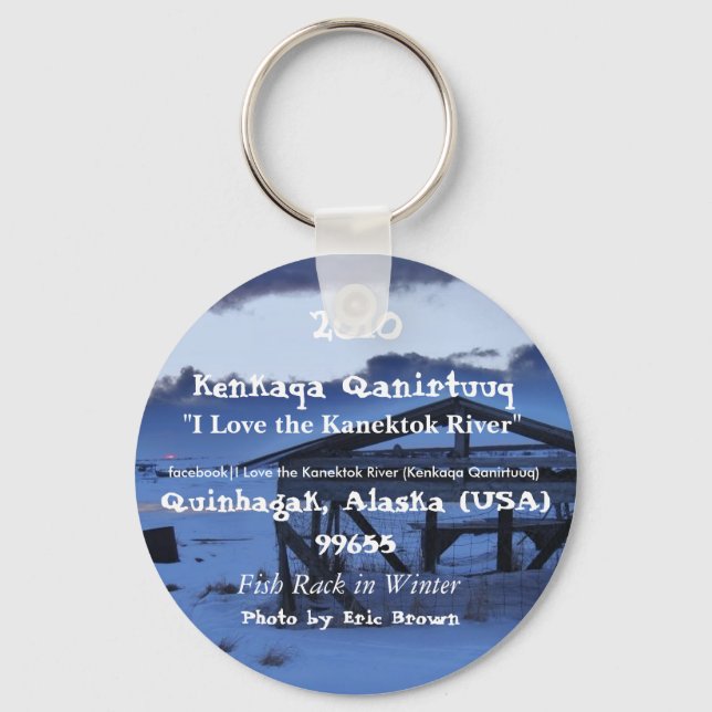 winter fish rack, Fish Rack in Winter, facebook... Key Ring (Front)