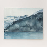 Winter Fjords Jigsaw Puzzle<br><div class="desc">Winter Fjords II by Jennifer Paxton Parker. Features watercolor fjords in a serene,  blue-toned setting.</div>