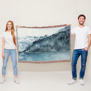 Winter Fjords Throw Blanket