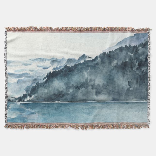 Winter Fjords Throw Blanket (Front)