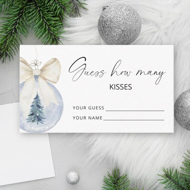 Winter flora guess how many kisses bridal game enclosure card (Creator Uploaded)
