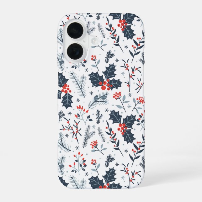 Winter flora iPhone 16 case (Back)