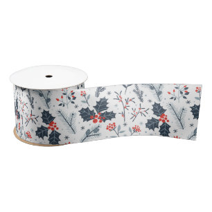 Winter flora satin ribbon