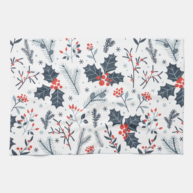 Winter flora tea towel (Horizontal)