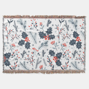 Winter flora throw blanket