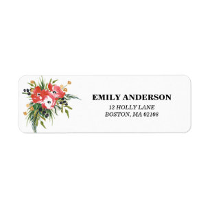 Winter Floral Address Label