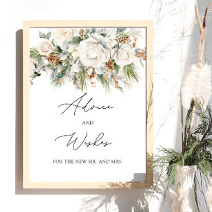 Winter Floral Advice and Wishes for Newlyweds Poster