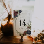 Winter Floral Boho Botanical Table Number Card<br><div class="desc">Table numbers enhance the look of your tablescape and put the finishing touch on your special day. Personalised text printing of the names or numbers of your tables. Double-sided printing is included in the price. Add your custom wording to this design by using the "Edit this design template" boxes on...</div>