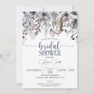Winter Floral Bridal Shower Invitation