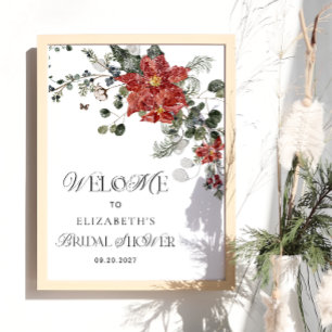 Winter Floral Bridal Shower Welcome Poster
