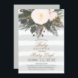 Winter Floral Glitter Baby Shower Invitation<br><div class="desc">Winter Floral Chalkboard Glitter Baby Shower Invitation

Floral graphics by: www.createthecut.com</div>