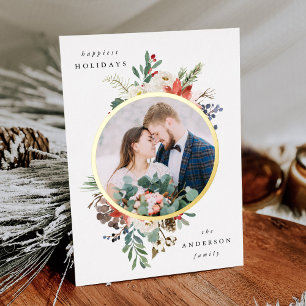  Winter Floral Gold Circle Photo