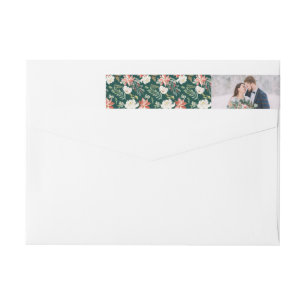 Winter Floral Holiday Photo Wrap Around Label
