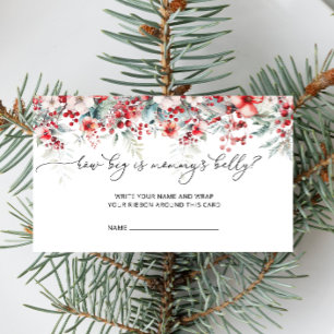Winter Floral How Big Is Mummy's Belly Enclosure Card