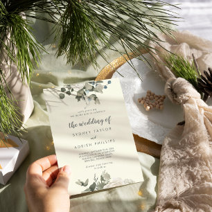 Winter Floral Ivory The Wedding Of Invitation