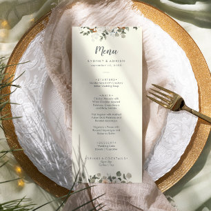 Winter Floral   Ivory Wedding Dinner Menu