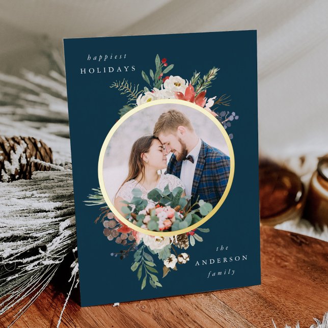  Winter Floral Navy and Gold Circle Photo (Creator Uploaded)