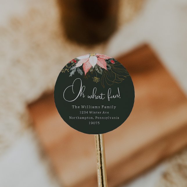 Winter Floral Oh What Fun Holiday Envelope Seals (Creator Uploaded)