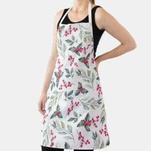 Winter Floral Pattern Apron