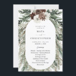 Winter Floral & Pine 2 Wedding Ceremony Program Invitation<br><div class="desc">Guide your guests with the order of your ceremony with beautiful Winter White Floral & Pine 2  Wedding Ceremony Programs. Made with hand painted pine leaves,  pine cones,  and white florals for the rustic,  fall theme or a winter holiday,  Christmas tree theme.</div>