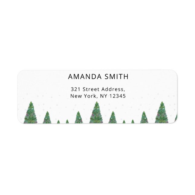 Winter floral return address label (Front)