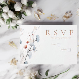 Winter floral RSVP Card