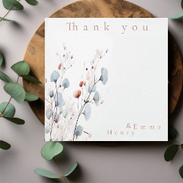 Winter floral Thank You Card