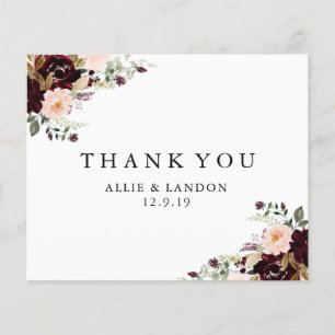 Winter Floral Thank You Card   Budget