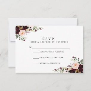 Winter Floral Watercolor RSVP