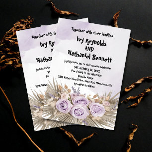 Winter Floral Watercolor Wedding  Invitation