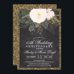 Winter Floral Wedding Anniversary Invitation<br><div class="desc">Winter Floral Glitter Chalk Chalkboard Wedding Anniversary Invitation

Floral artwork by: www.createthecut.com</div>