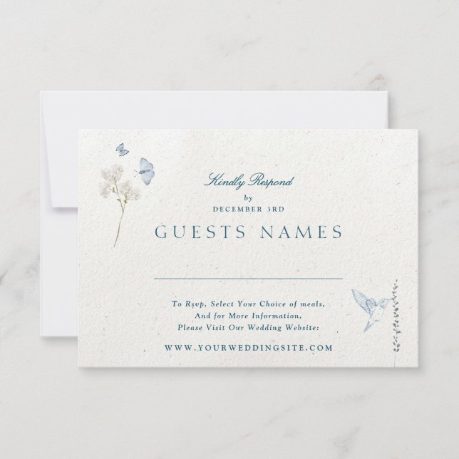 Winter Florals Classic Wedding QR CODE RSVP Invitation (Front)